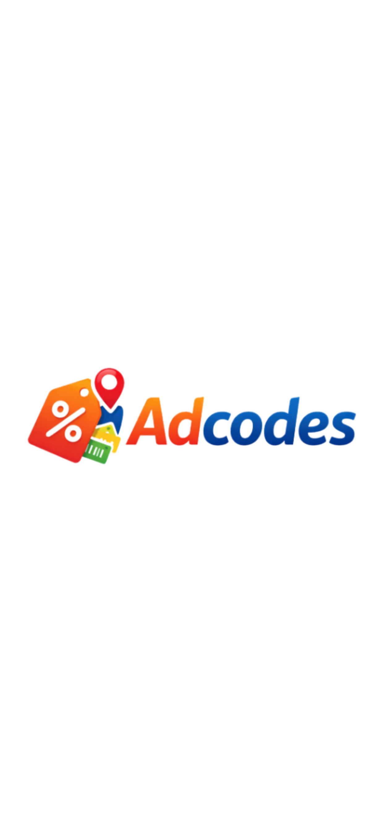 شاشة تطبيق Adcodes الرئيسية
